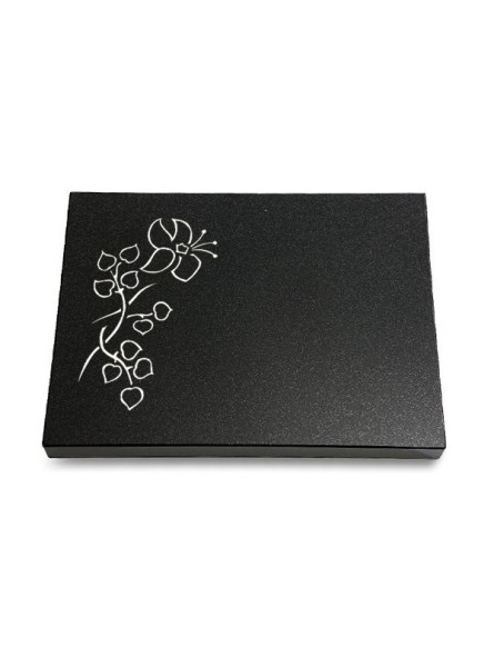 Grabtafel Indisch Black Pure Blume 3