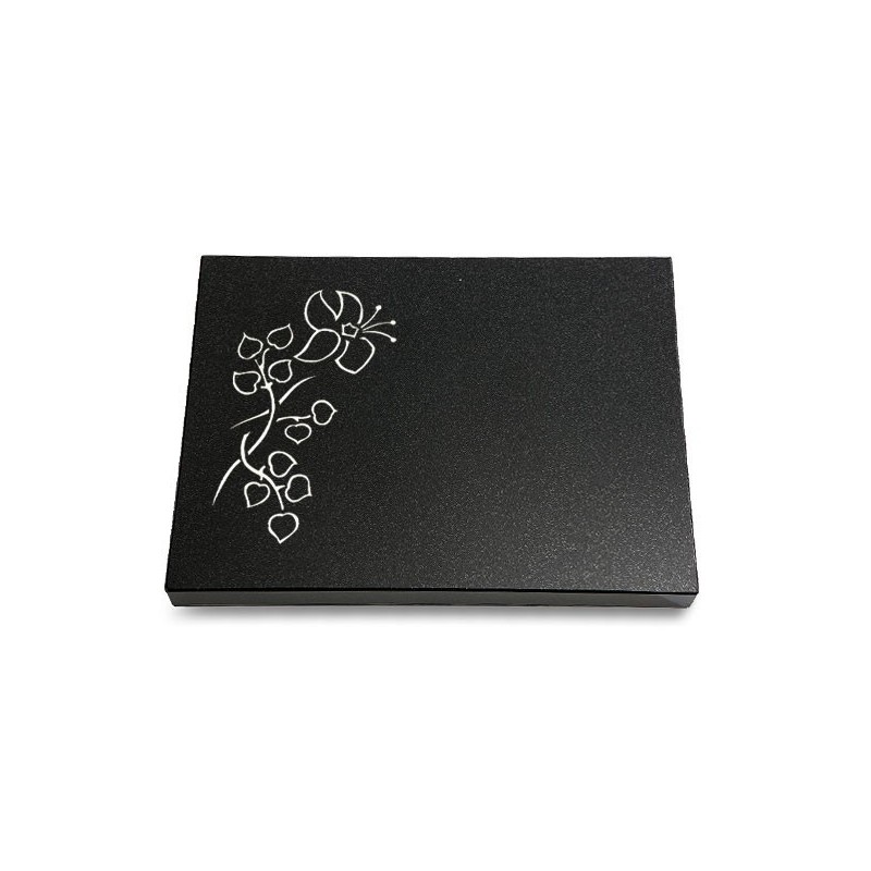 Grabtafel Indisch Black Pure Blume 3