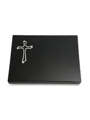 Grabtafel Indisch Black Pure Kreuz 1