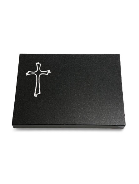 Grabtafel Indisch Black Pure Kreuz 1