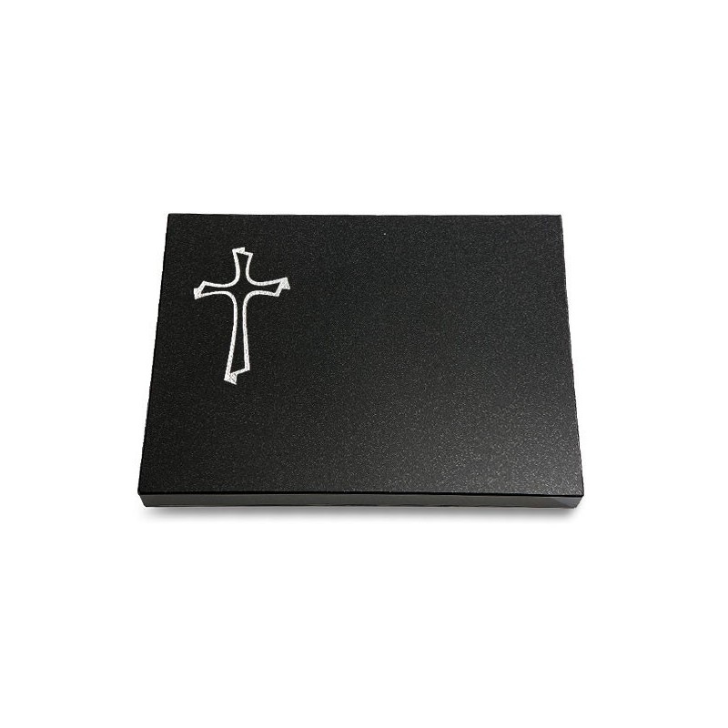 Grabtafel Indisch Black Pure Kreuz 1