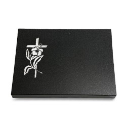 Grabtafel Indisch Black Pure Kreuz 3