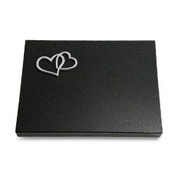 Grabtafel Indisch Black Pure Herzen (Alu)