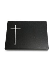 Grabtafel Indisch Black Pure Kreuz 2 (Alu)