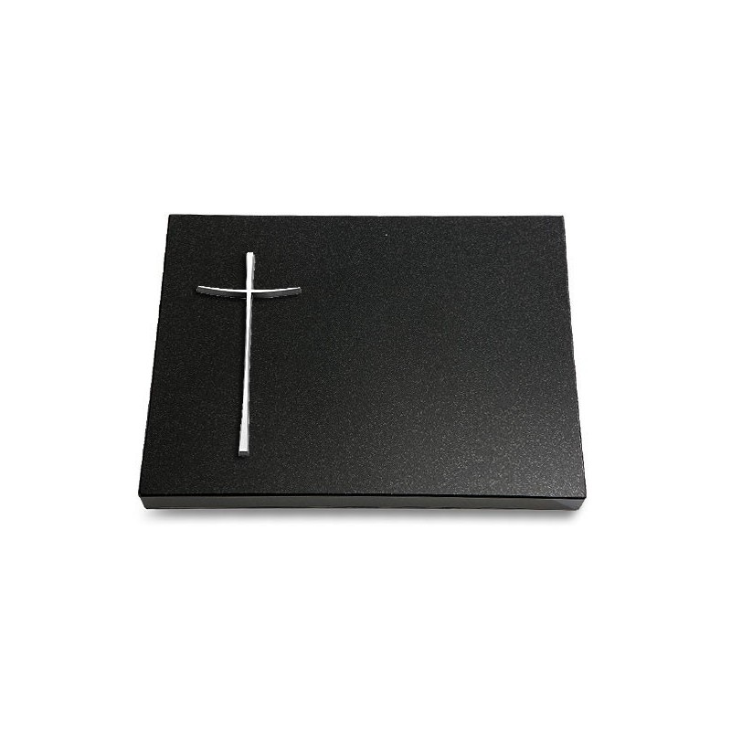 Grabtafel Indisch Black Pure Kreuz 2 (Alu)