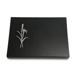 Grabtafel Indisch Black Pure Lilienzweig (Alu)