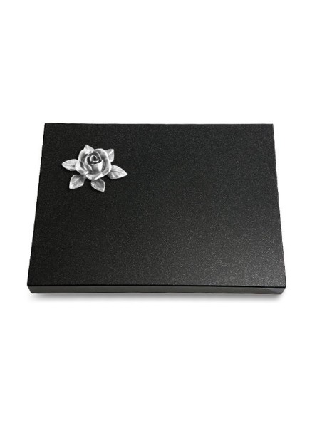 Grabtafel Indisch Black Pure Rose 4 (Alu)