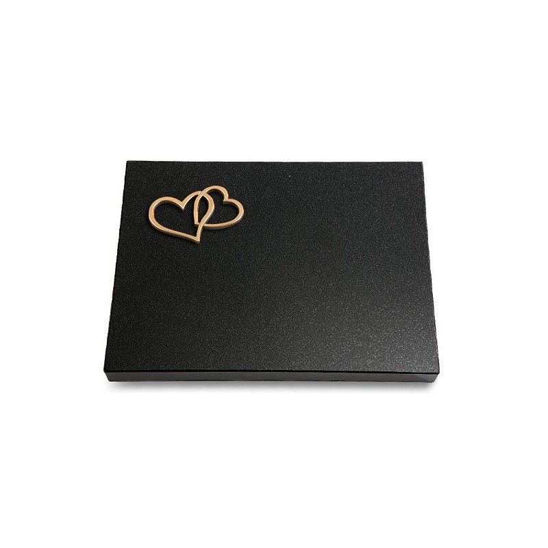 Grabtafel Indisch Black Pure Herzen (Bronze)