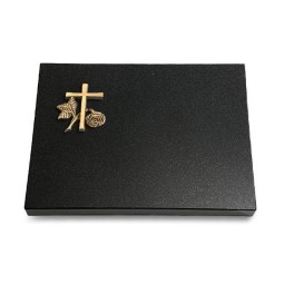 Grabtafel Indisch Black Pure Kreuz 1 (Bronze)