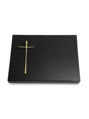 Grabtafel Indisch Black Pure Kreuz 2 (Bronze)