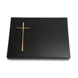 Grabtafel Indisch Black Pure Kreuz 2 (Bronze)