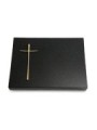 Grabtafel Indisch Black Pure Kreuz 2 (Bronze)