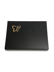 Grabtafel Indisch Black Pure Papillon (Bronze)