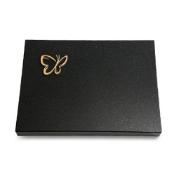 Grabtafel Indisch Black Pure Papillon (Bronze)