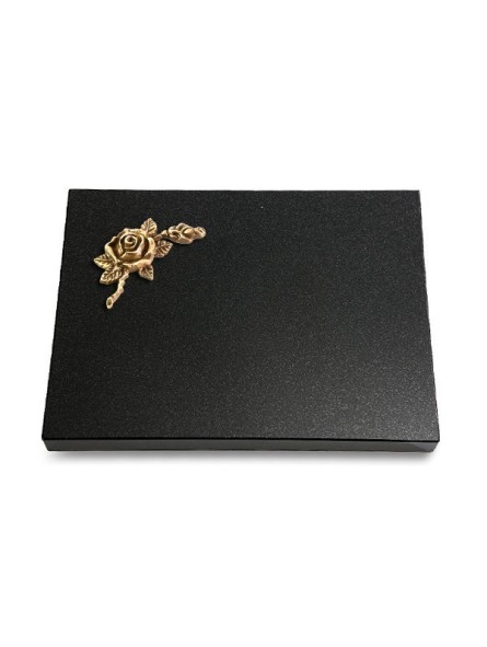 Grabtafel Indisch Black Pure Rose 1 (Bronze)