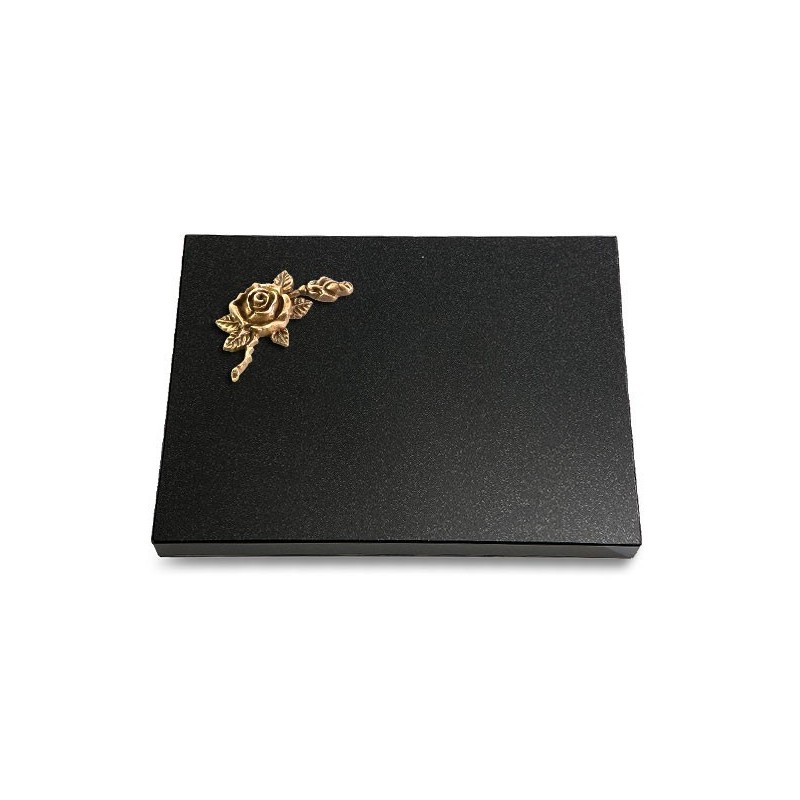 Grabtafel Indisch Black Pure Rose 1 (Bronze)