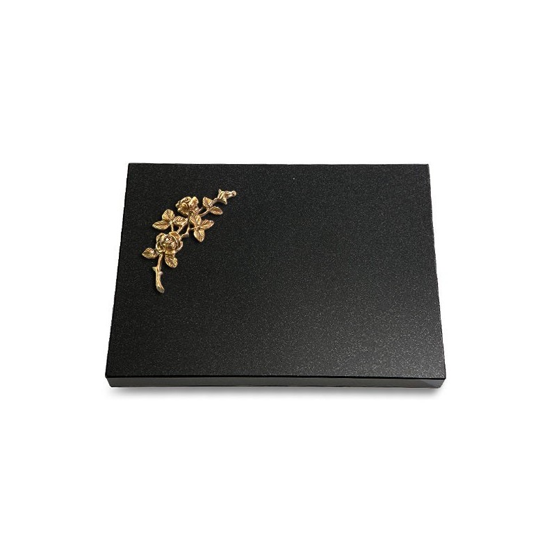 Grabtafel Indisch Black Pure Rose 5 (Bronze)