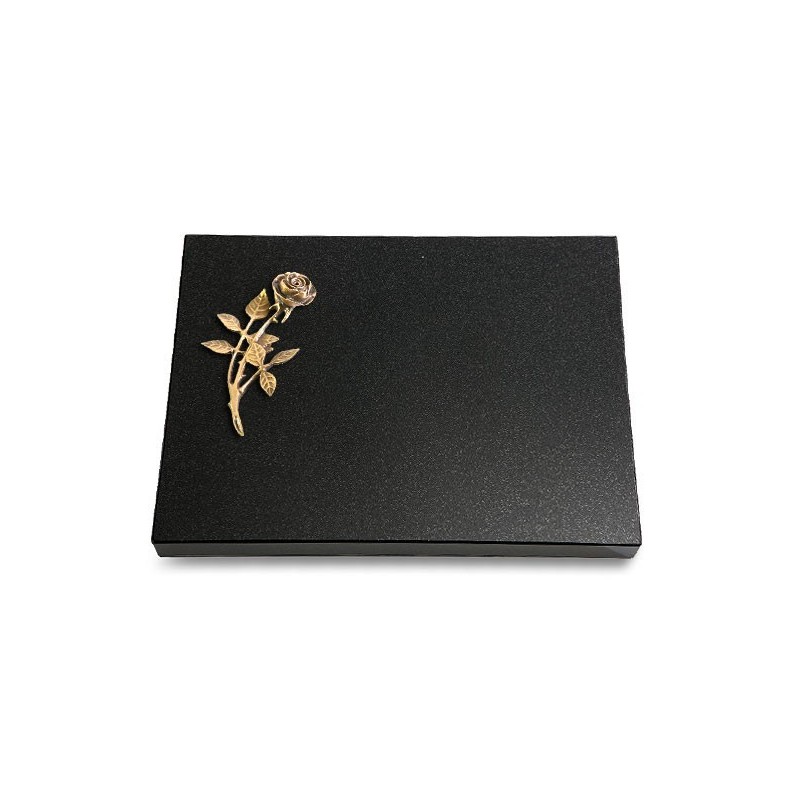 Grabtafel Indisch Black Pure Rose 6 (Bronze)