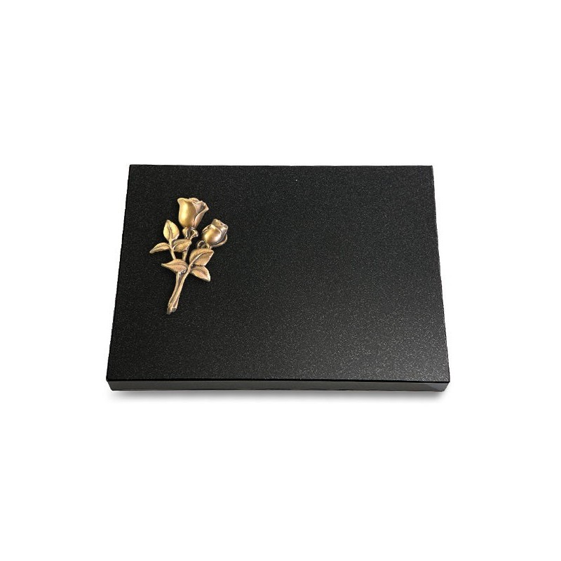 Grabtafel Indisch Black Pure Rose 11 (Bronze)