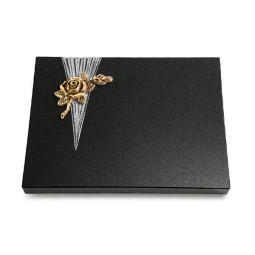 Grabtafel Indisch Black Delta Rose 1 (Bronze)