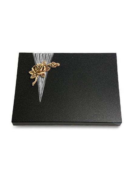 Grabtafel Indisch Black Delta Rose 1 (Bronze)