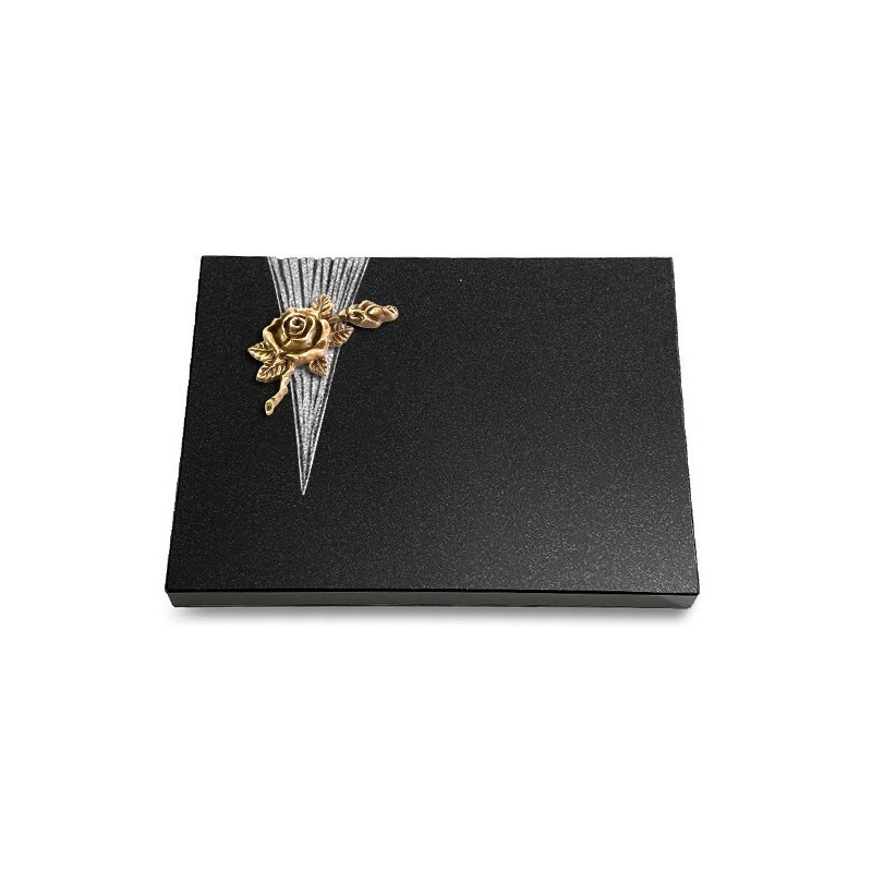 Grabtafel Indisch Black Delta Rose 1 (Bronze)