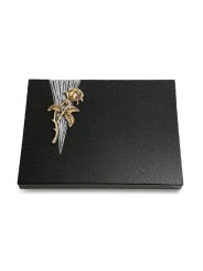 Grabtafel Indisch Black Delta Rose 2 (Bronze)