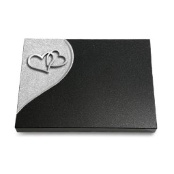 Grabtafel Indisch Black Folio Herzen (Alu)