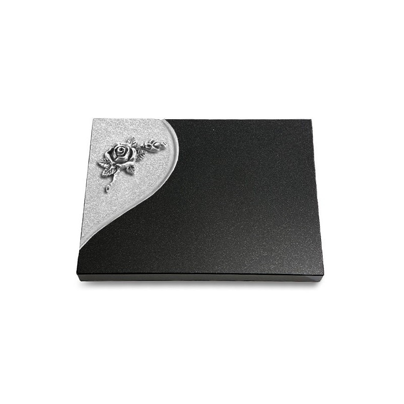 Grabtafel Indisch Black Folio Rose 1 (Alu)