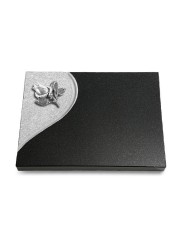 Grabtafel Indisch Black Folio Rose 3 (Alu)