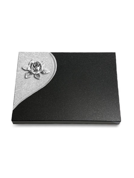 Grabtafel Indisch Black Folio Rose 4 (Alu)