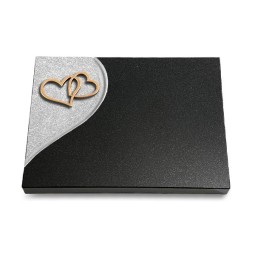 Grabtafel Indisch Black Folio Herzen (Bronze)