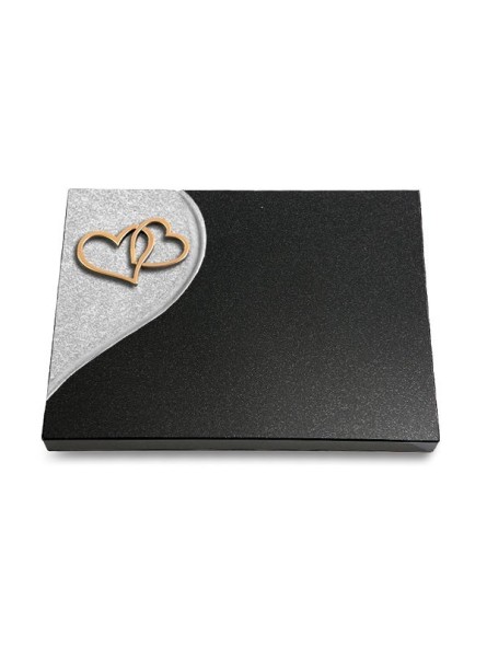 Grabtafel Indisch Black Folio Herzen (Bronze)