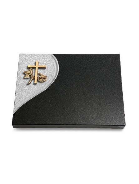 Grabtafel Indisch Black Folio Kreuz 1 (Bronze)