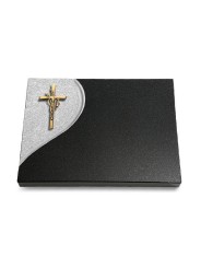 Grabtafel Indisch Black Folio Kreuz/Ähren (Bronze)