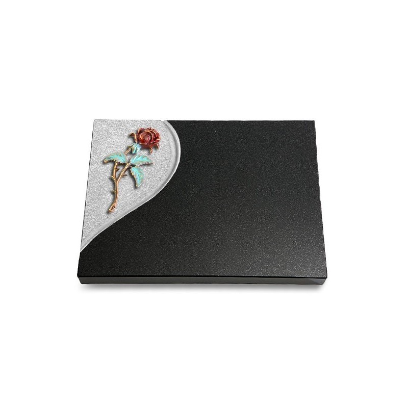 Grabtafel Indisch Black Folio Rose 2 (Color)