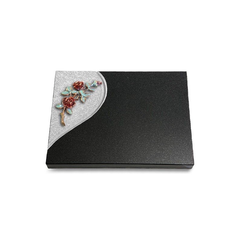 Grabtafel Indisch Black Folio Rose 3 (Color)