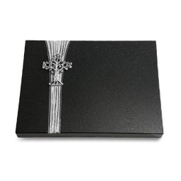 Grabtafel Indisch Black Strikt Baum 2 (Alu)