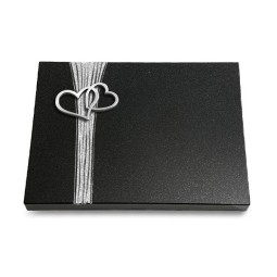 Grabtafel Indisch Black Strikt Herzen (Alu)