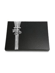 Grabtafel Indisch Black Strikt Kreuz 1 (Alu)