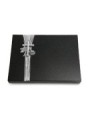 Grabtafel Indisch Black Strikt Kreuz 1 (Alu)