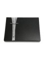 Grabtafel Indisch Black Strikt Kreuz 2 (Alu)