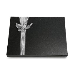 Grabtafel Indisch Black Strikt Taube (Alu)