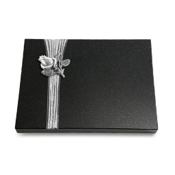 Grabtafel Indisch Black Strikt Rose 3 (Alu)