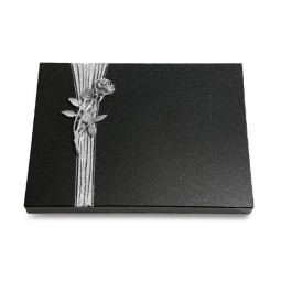 Grabtafel Indisch Black Strikt Rose 6 (Alu)