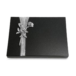 Grabtafel Indisch Black Strikt Rose 10 (Alu)