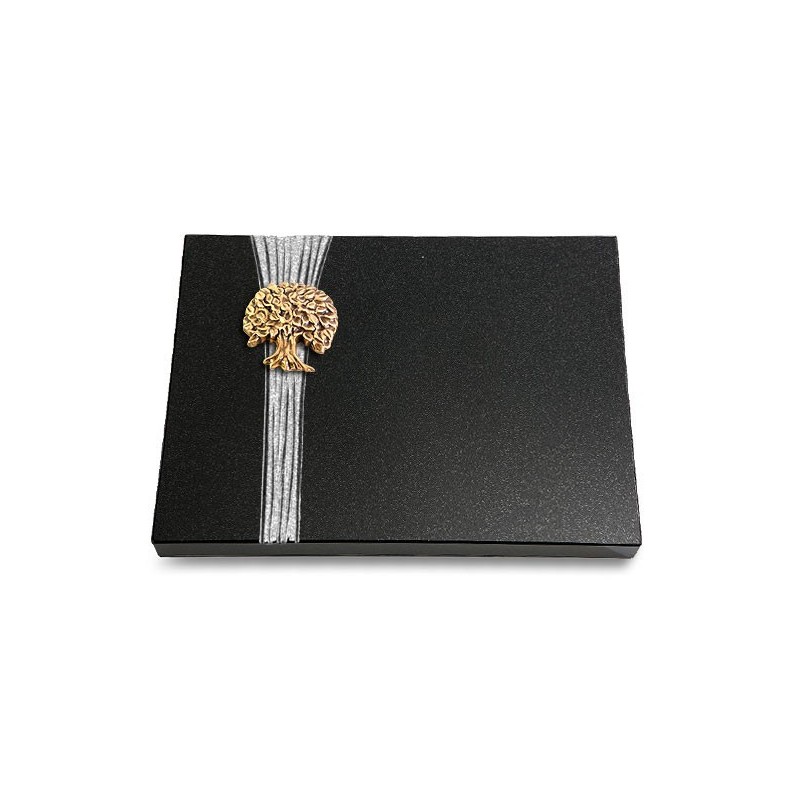 Grabtafel Indisch Black Strikt Baum 3 (Bronze)