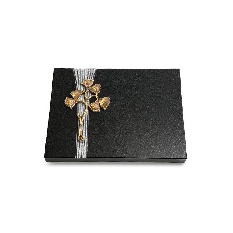 Grabtafel Indisch Black Strikt Gingozweig 1 (Bronze)