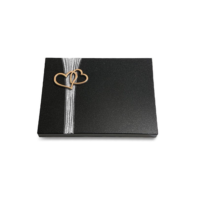 Grabtafel Indisch Black Strikt Herzen (Bronze)