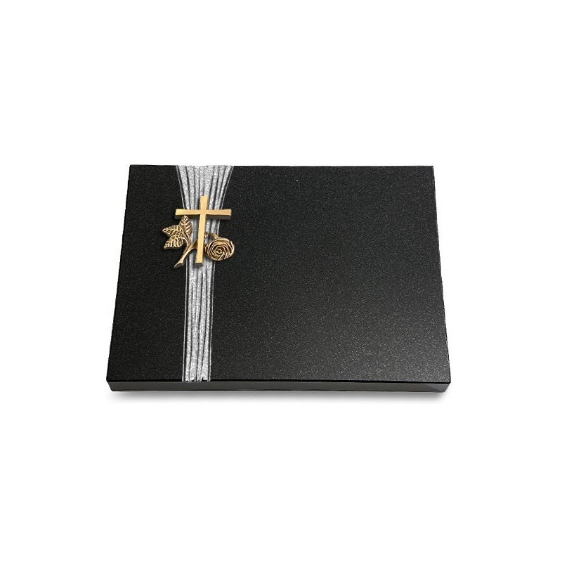 Grabtafel Indisch Black Strikt Kreuz 1 (Bronze)